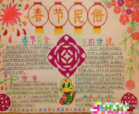 春节手抄报春节的风俗