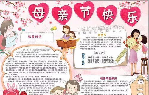 母亲节手抄报贺卡素材大全好词佳句班会资源,快给孩子收藏吧