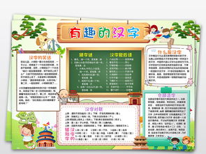 汉字小报有趣的汉字手抄报中国文字电子模板图片素材worddoc下载135.44mb语文手抄报大全学科手抄报