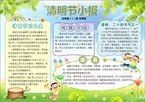 清明节手抄报范文宣传片诗词,快为孩子收藏并扩转