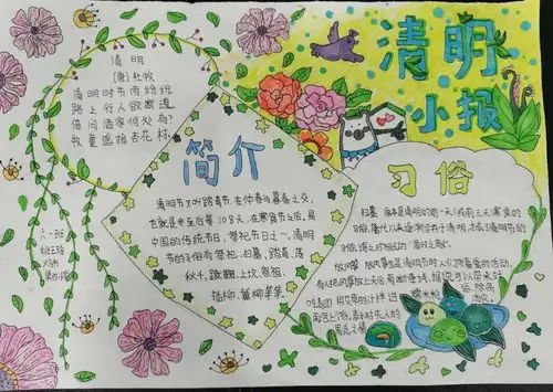 图说清明节义马市第四小学举行清明节手抄报比赛