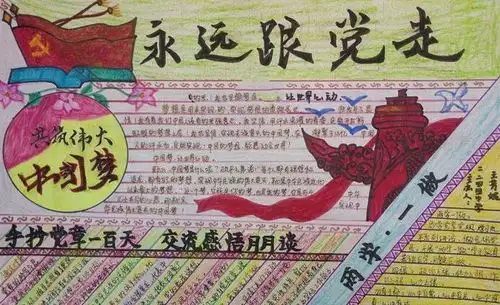 关于爱国建党的手抄报简单漂亮建党100周年手抄报简单又好看