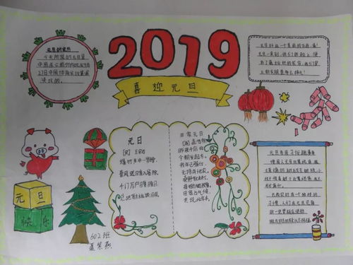 中心本部庆2019年元旦活动绘画手抄报系列