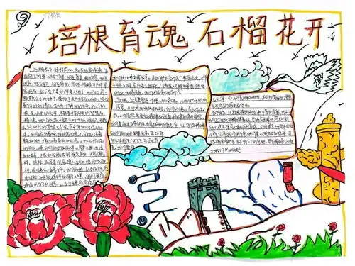 民族团结月第二青年社区分党委开展培根育魂石榴花开手抄报评比活动