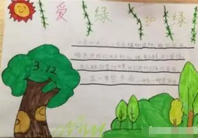 有关植树节手抄报图片参考