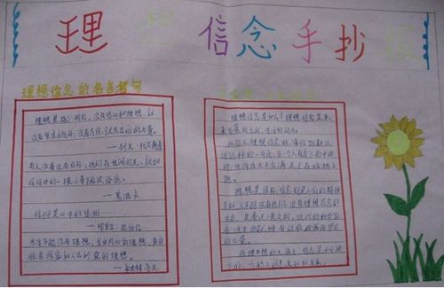 理想信念手抄报20字