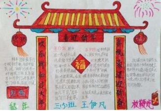2019春节手抄报图片三年级