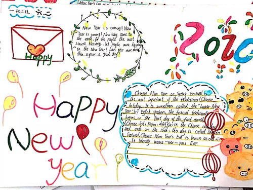 新年将至,一起欣赏newyear主题小学英语手抄报
