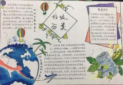 垃圾分类手抄报内容关于垃圾分类手抄报的资料字少的