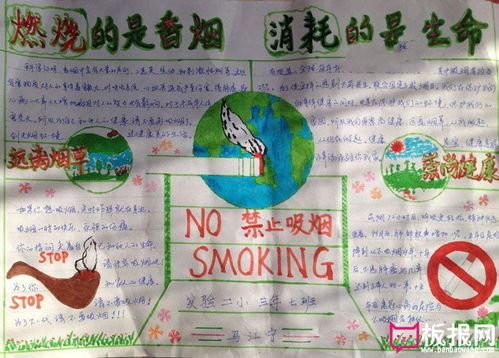 好看的禁烟手抄报图片,珍爱生命