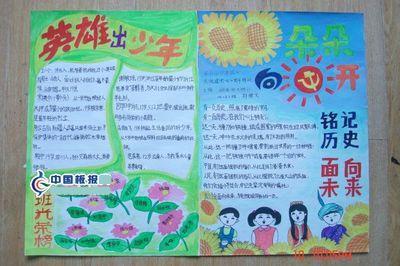 自古英雄出少年,小学四年级手抄报