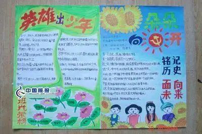 自古英雄出少年,小学四年级手抄报
