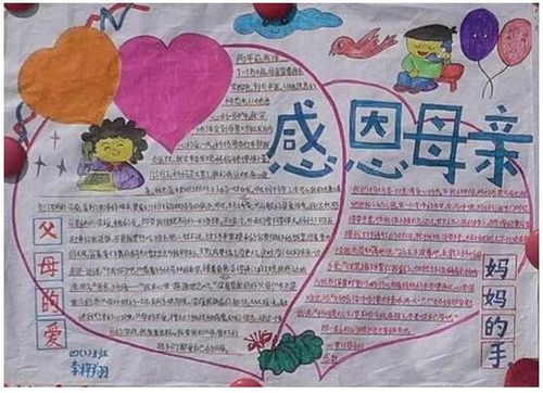 2017年小学生母亲节手抄报感恩节手抄报图片展