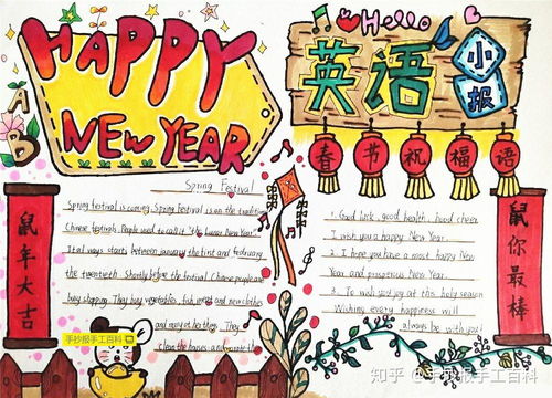 英语版元旦春节新年手抄报