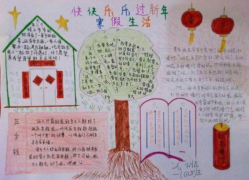 2020年一年级寒假生活手抄报2张