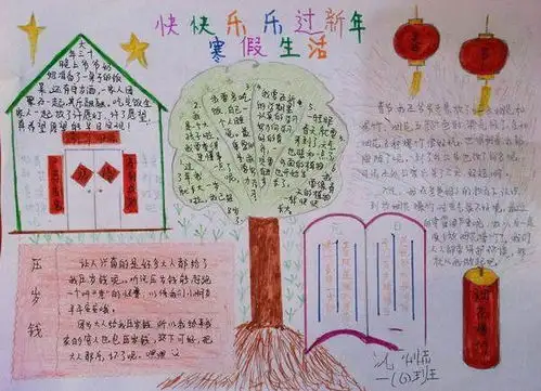 2020年一年级寒假生活手抄报2张