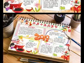 2019正月十五元宵节小报闹元宵手抄报春节新年猪年电子小报图片模板下载