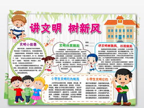 wordps讲文明树新风小报校园礼仪美德手抄报模板图片素材psd下载51.05mb道德与法治手抄报大全学科手抄报