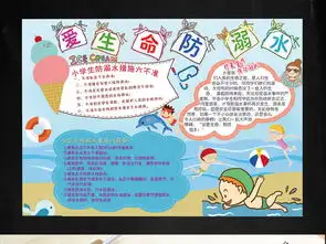 防溺水小报假期安全游泳环保手抄报模版