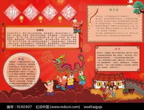 春节新年小报模板手抄报素材红动网