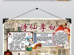 诗仙李白小报古诗宋词中国风国学经典手抄小报素材图片psd模板下载201.37mb名人名家手抄报大全读书手抄报