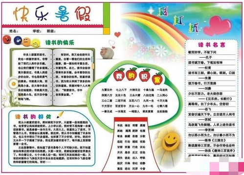 2020年深圳四年级暑假手抄报范例