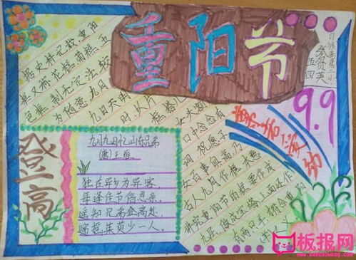 小学生重阳节手抄报图片大全,百善孝为先6张