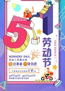 卡通创意孟菲斯五一劳动节立体促销海报设计图片下载psd格式素材35435315像素