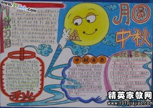 关于中秋节手抄报内容