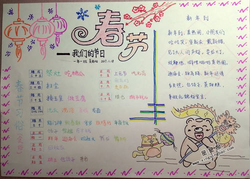 小学生春节手抄报图片大全