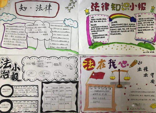 成长路上,与法同行石家庄一中实验学校初二年级政治组开展法治手抄报制作活动