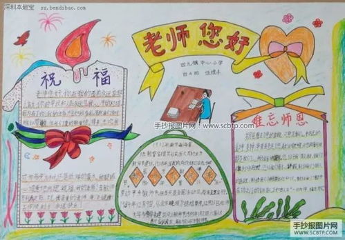 福利来袭教师节手抄报快乐来袭