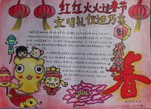 一份主题为中华传统习俗春节的手抄报