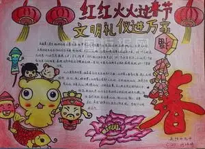 一份主题为中华传统习俗春节的手抄报