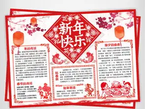 春节小报新年快乐手抄报狗年大吉电子小报图片模板psd设计图下载元旦手抄报大全编号17505058