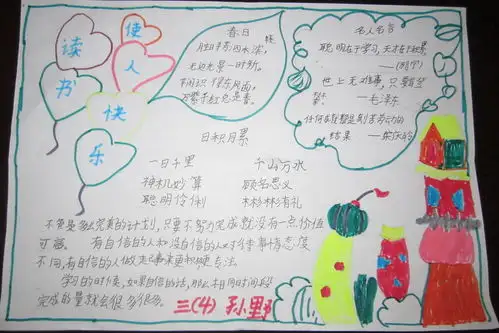 读书使人快乐手抄报三年级