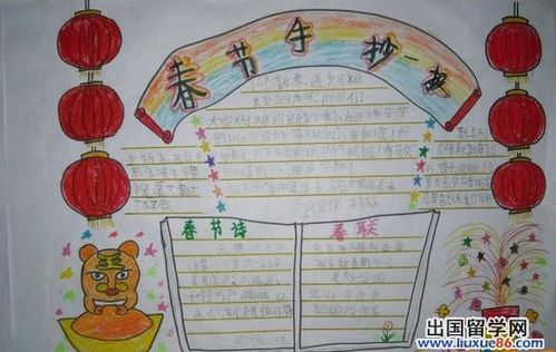写字少画画多猴年春节快乐手抄报