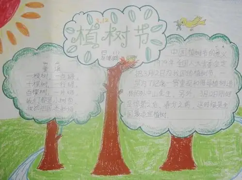小学生植树节手抄报