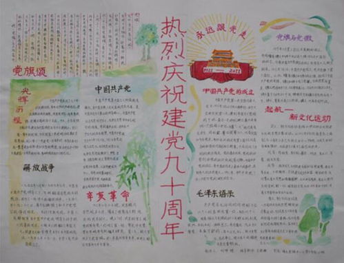 关于党建党一百周年的手抄报建党100周年手抄报图片素材