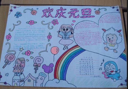 孩子一定用得上2022元旦手抄报模板素材好词好句好段