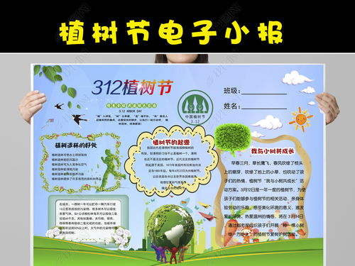 312植树节电子版手抄报图片模板下载