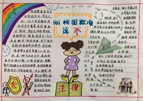 手抄报丨反校园暴力防校园欺凌银鹰文昌中学2018级1班向校园欺凌说不主题手抄报精选