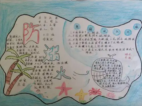 三年级暑假作业有关防溺水的手抄报素材及模板,可以参考一下