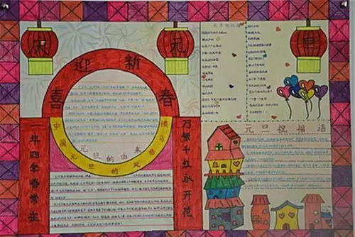 如何让孩子画出一份鹤立鸡群的元旦手抄报,秘诀在这里