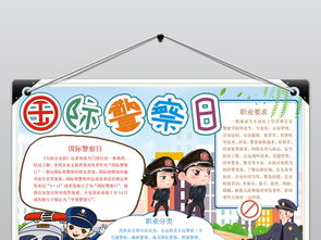 卡通风国际警察日小报手抄报word模板图片wps设计图下载其他大全编号19100759