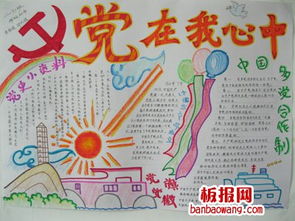党在我心中手抄报