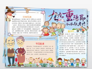 重阳节word手抄报设计图片模板wps图下载重阳节手抄报大全编号18747689