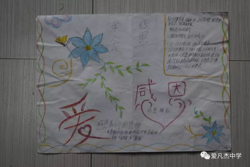 爱凡杰中学感恩月感恩手抄报三等奖作品精彩分享