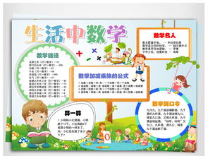 儿童生活中数学小报校园读书学习手抄报模板图片worddoc设计图下载数学手抄报大全编号17506028