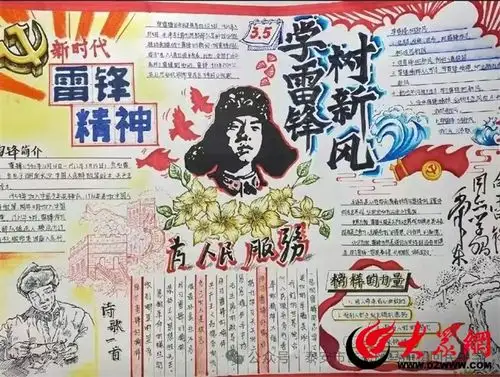 传承雷锋精神绘就青春担当马庄镇第二中学举办雷锋精神手抄报活动